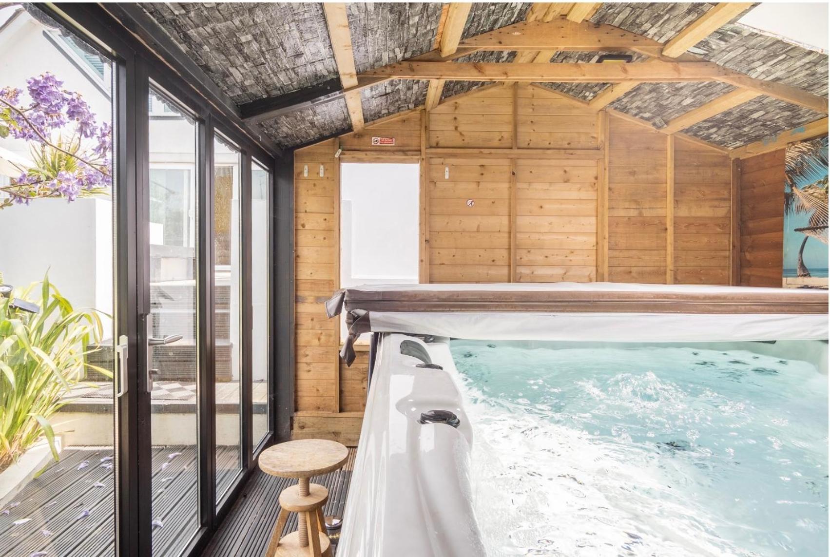 Modern With Large Hot Tub